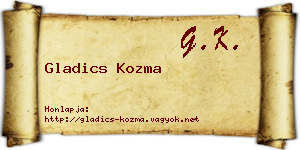 Gladics Kozma névjegykártya
